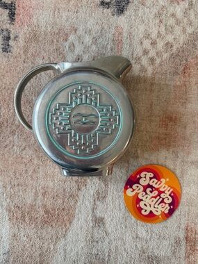 WILTON COMPANY ARMETALE PITCHER, SONGS & SONNETS Pattern, Native American Pewter